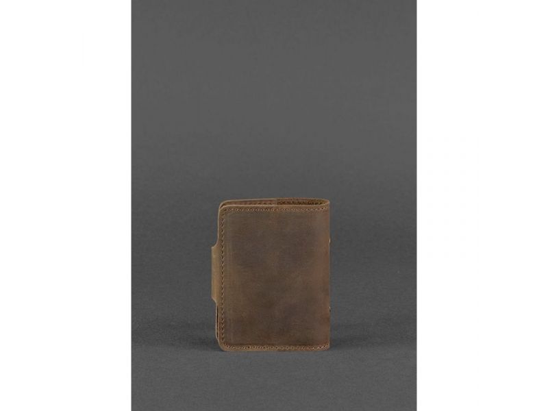 Кожаный кард-кейс 7.1 (Книжечка) темно-коричневый Crazy Horse, фото 4