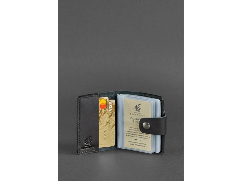 Кожаный кард-кейс 7.1 (Книжечка) черный, фото 2