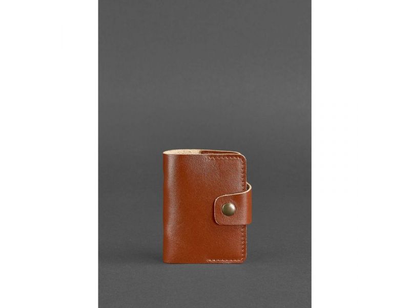 Кожаный кард-кейс 7.1 (Книжечка) светло-коричневый, фото 1