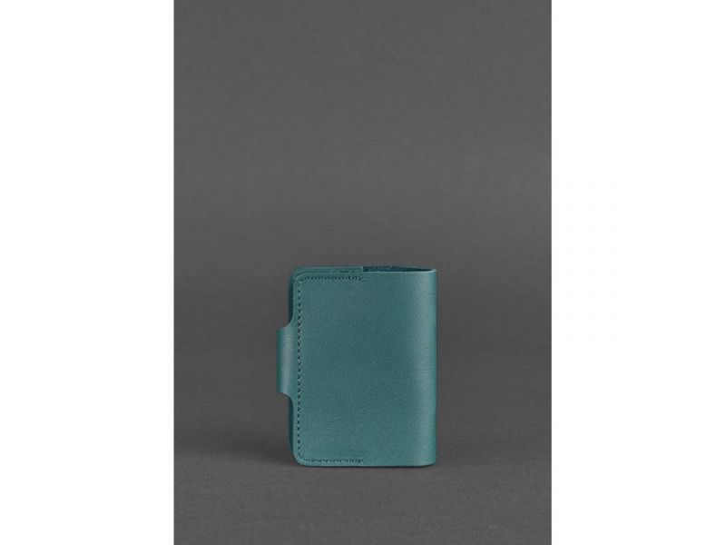 Женский кожаный кард-кейс 7.1 (Книжечка) зеленый, фото 4