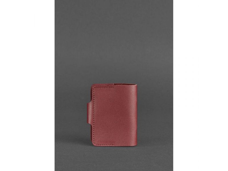 Женский кожаный кард-кейс 7.1 (Книжечка) бордовый, фото 4