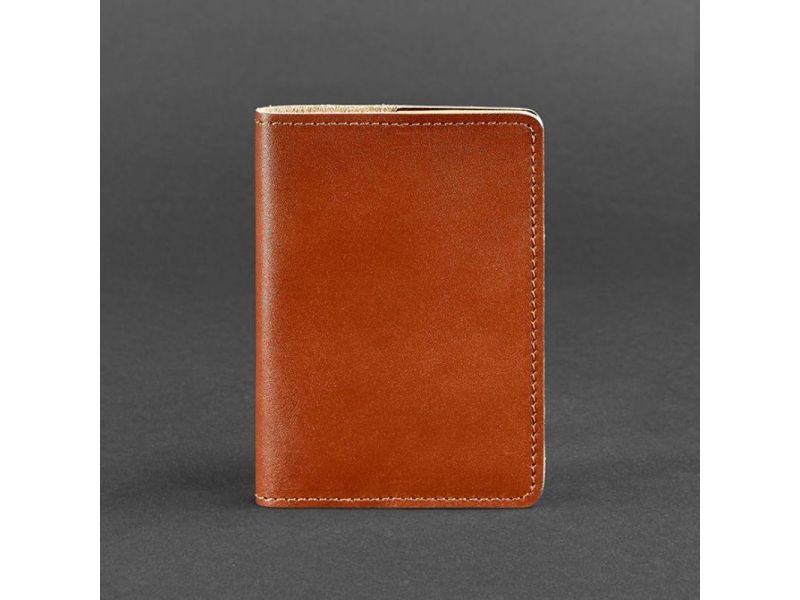 Кожаная обложка для паспорта и военного билета 1.3 светло-коричневая, фото 4