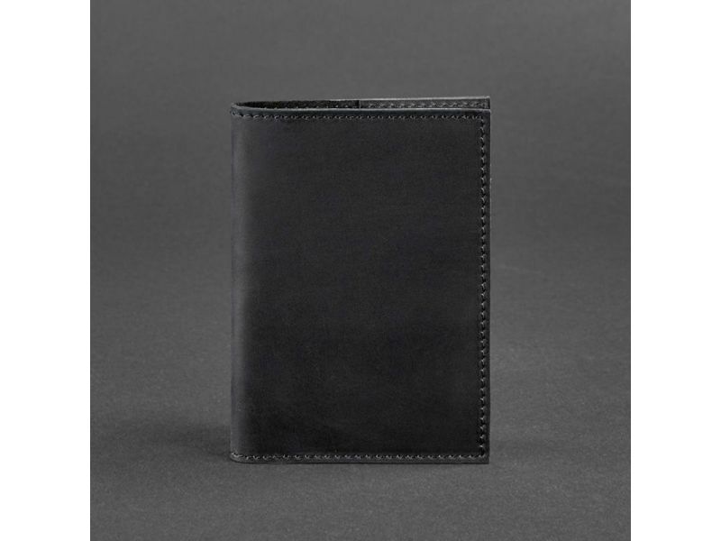 Кожаная обложка для паспорта и военного билета 1.2 черная Crazy Horse, фото 4