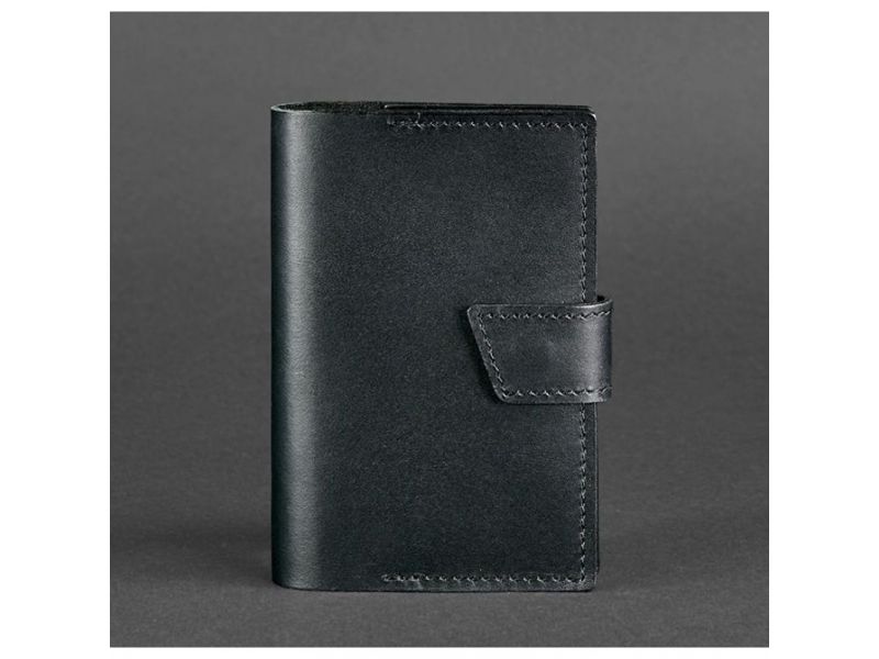 Кожаная обложка для паспорта 4.0 черная, фото 5