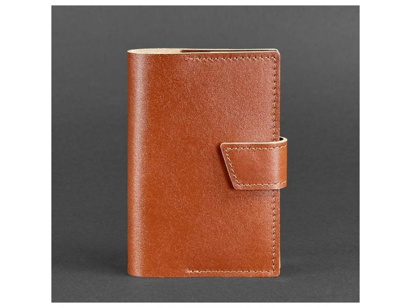 Кожаная обложка для паспорта 4.0 светло-коричневая, фото 5