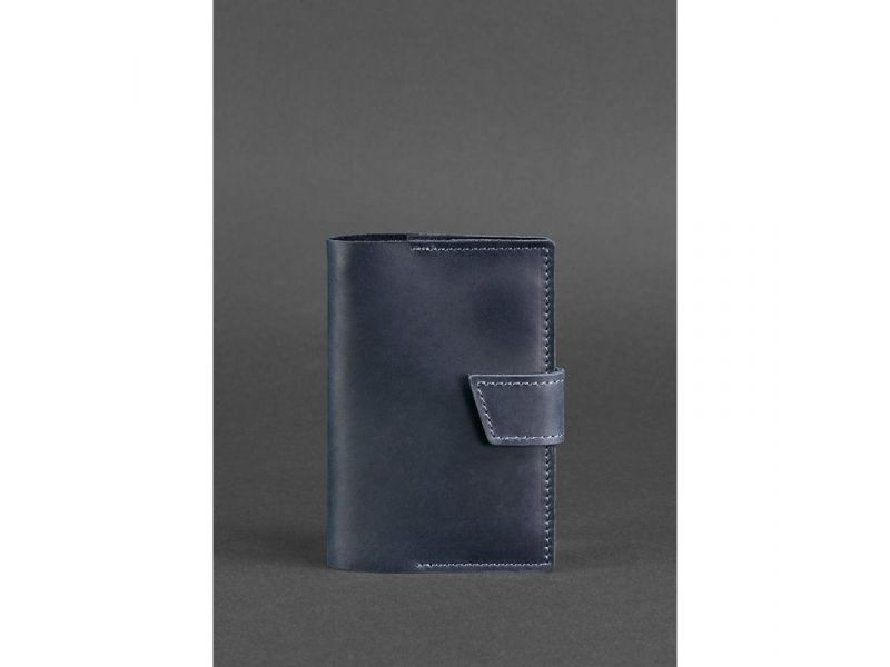 Кожаная обложка для паспорта 4.0 синяя, фото 1