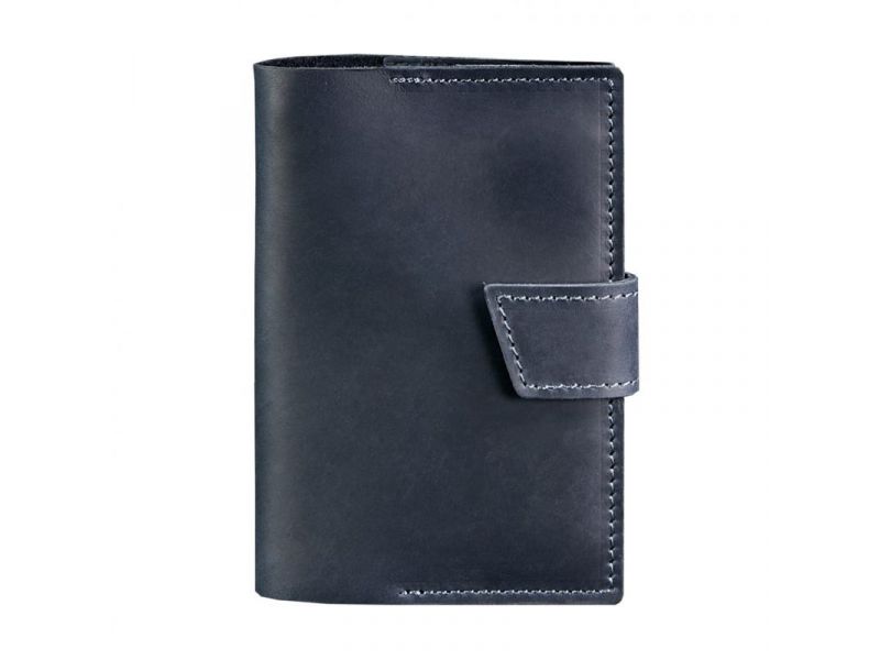 Кожаная обложка для паспорта 4.0 синяя, фото 6