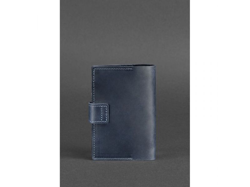 Кожаная обложка для паспорта 4.0 синяя, фото 4