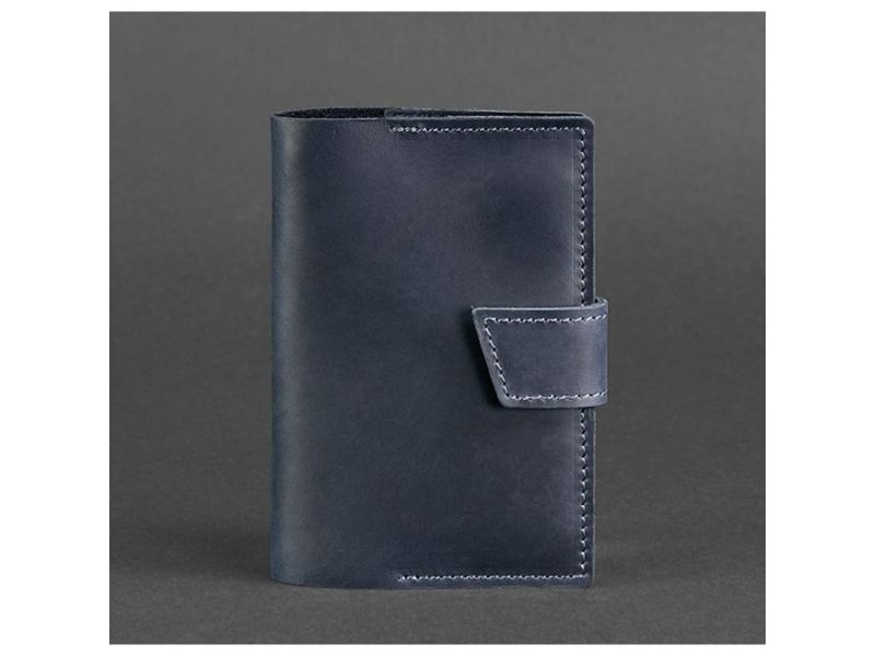 Кожаная обложка для паспорта 4.0 синяя, фото 5