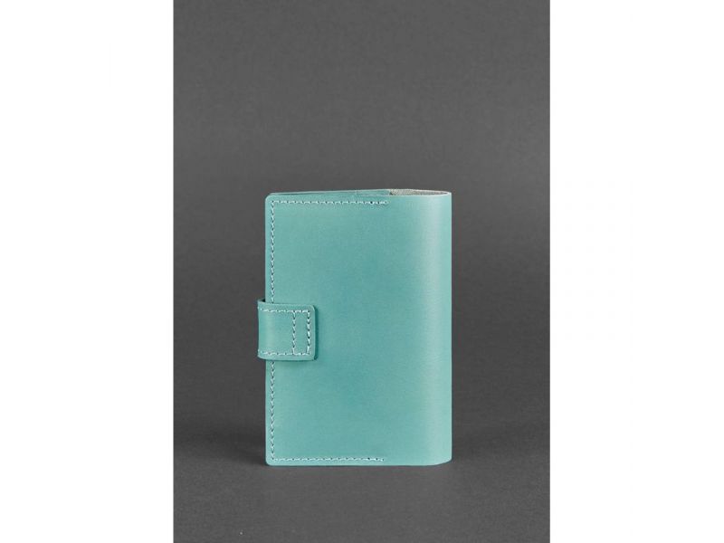 Кожаная обложка для паспорта 4.0 бирюзовая, фото 4