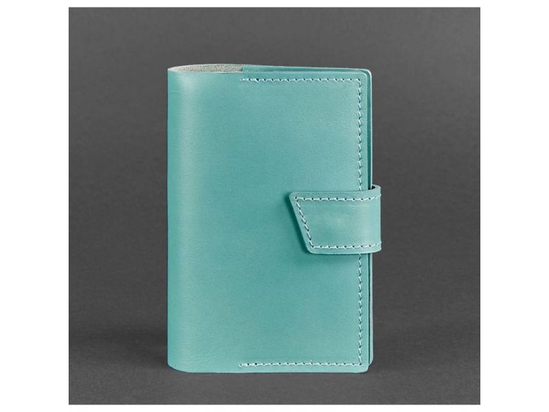 Кожаная обложка для паспорта 4.0 бирюзовая, фото 5