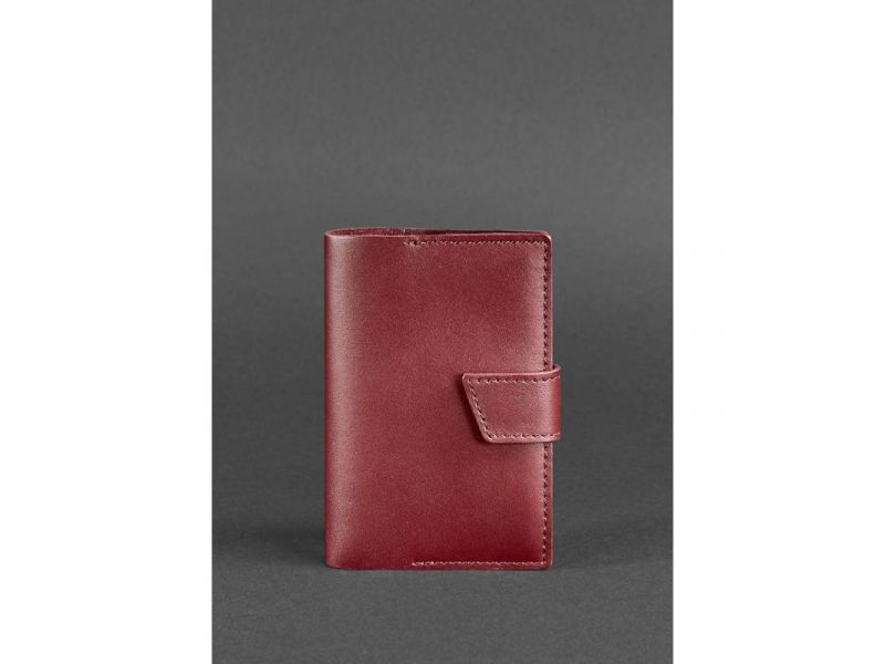 Кожаная обложка для паспорта 4.0 бордовая, фото 1