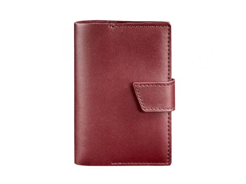 Кожаная обложка для паспорта 4.0 бордовая, фото 6