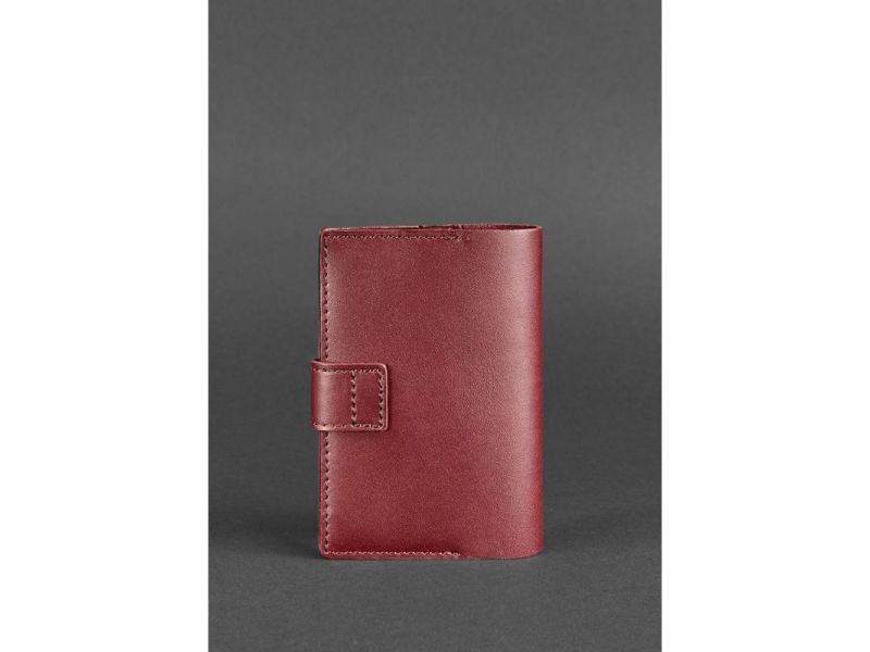 Кожаная обложка для паспорта 4.0 бордовая, фото 4
