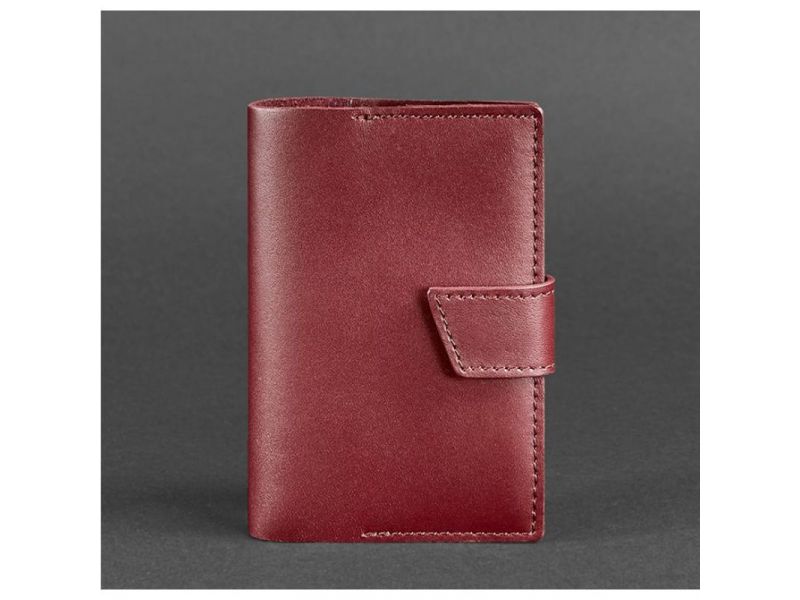 Кожаная обложка для паспорта 4.0 бордовая, фото 5