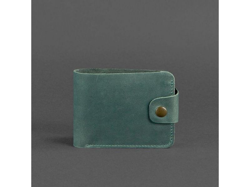 Кожаное портмоне 4.3 зеленое Crazy Horse, фото 5