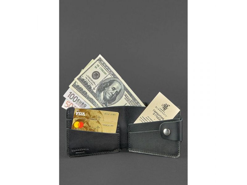 Кожаное портмоне 4.3 черное, фото 2