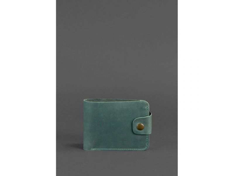 Кожаное портмоне 4.3 зеленое Crazy Horse, фото 1