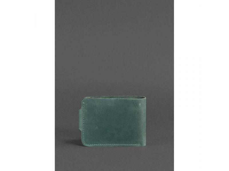 Кожаное портмоне 4.3 зеленое Crazy Horse, фото 4
