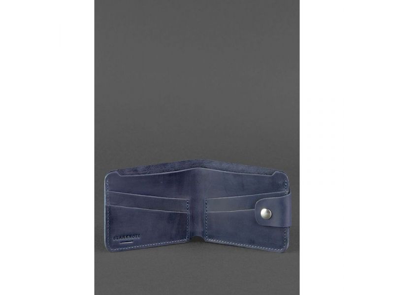 Кожаное портмоне 4.3 синее, фото 3