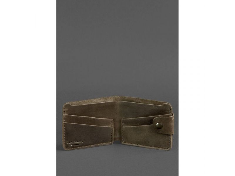 Кожаное портмоне 4.3 темно-коричневый Crazy Horse, фото 3