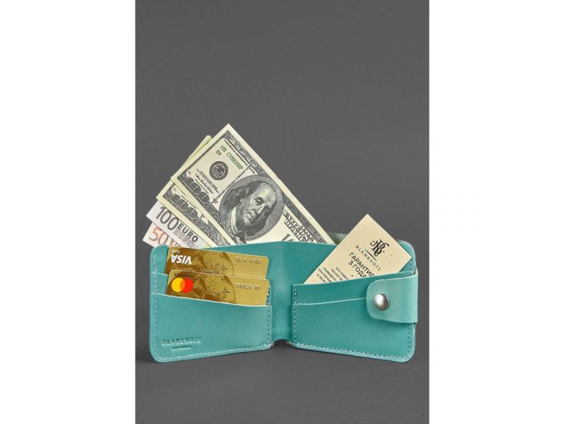 Женское кожаное портмоне 4.3 бирюзовое, фото 2