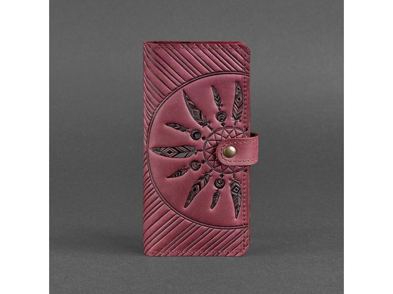 Кожаное женское портмоне 7.0 Инди Бордовый, фото 6