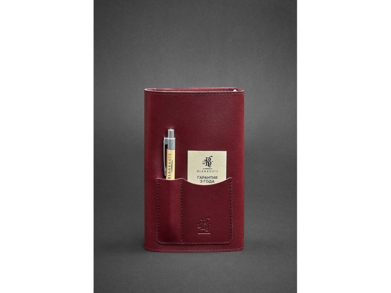 Кожаный блокнот (Софт-бук) 2.0 бордовый, фото 3