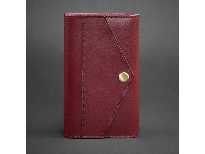 Кожаный блокнот (Софт-бук) 2.0 бордовый, фото 5