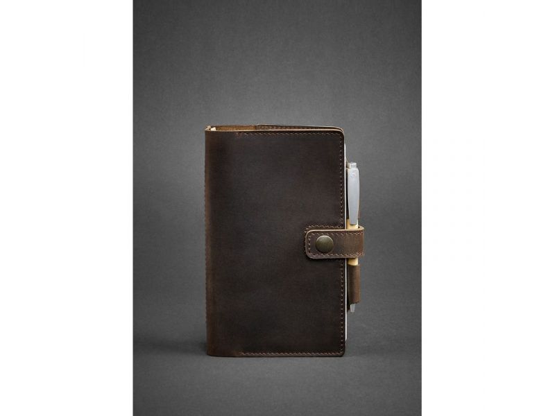 Кожаный блокнот (Софт-бук) 4.0 темно-коричневый Crazy Horse, фото 1