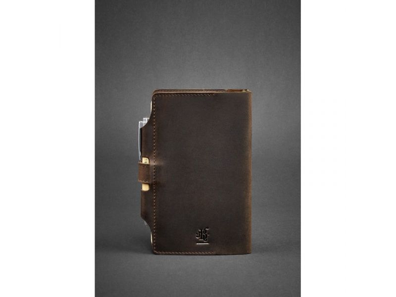 Кожаный блокнот (Софт-бук) 4.0 темно-коричневый Crazy Horse, фото 4