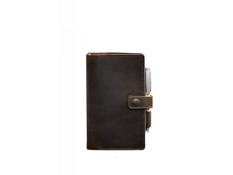 Кожаный блокнот (Софт-бук) 4.0 темно-коричневый Crazy Horse, фото 6