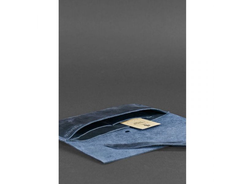 Кожаный тревел-кейс Voyager 1.2 синий Crazy Horse, фото 2