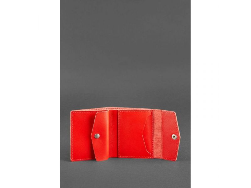 Женский кожаный кошелек 2.1 Ярко-красный, фото 3