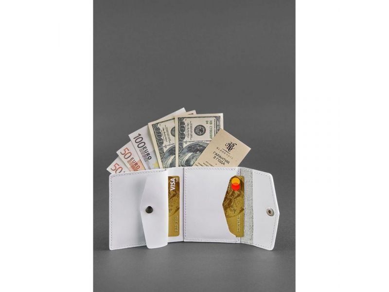 Женский кожаный кошелек 2.1 Белый, фото 2