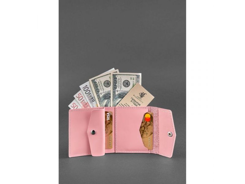 Женский кожаный кошелек 2.1 Розовый, фото 2