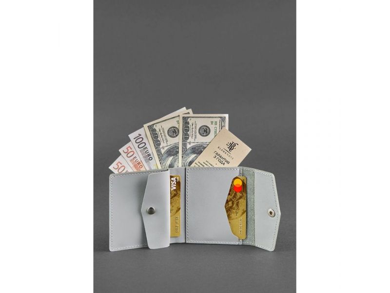 Женский кожаный кошелек 2.1 Серый, фото 2