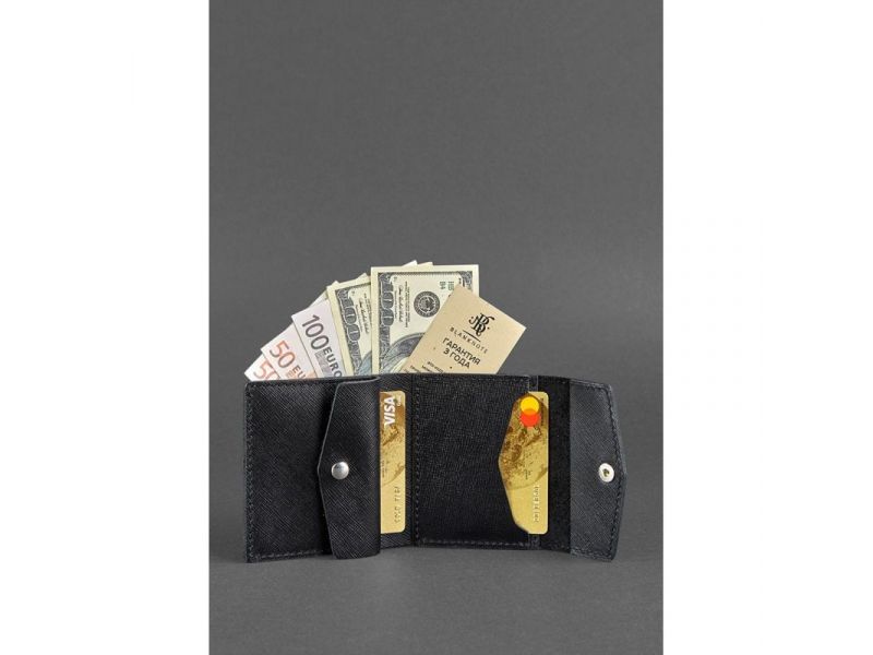 Кожаный кошелек 2.1 черный Blackwood, фото 2