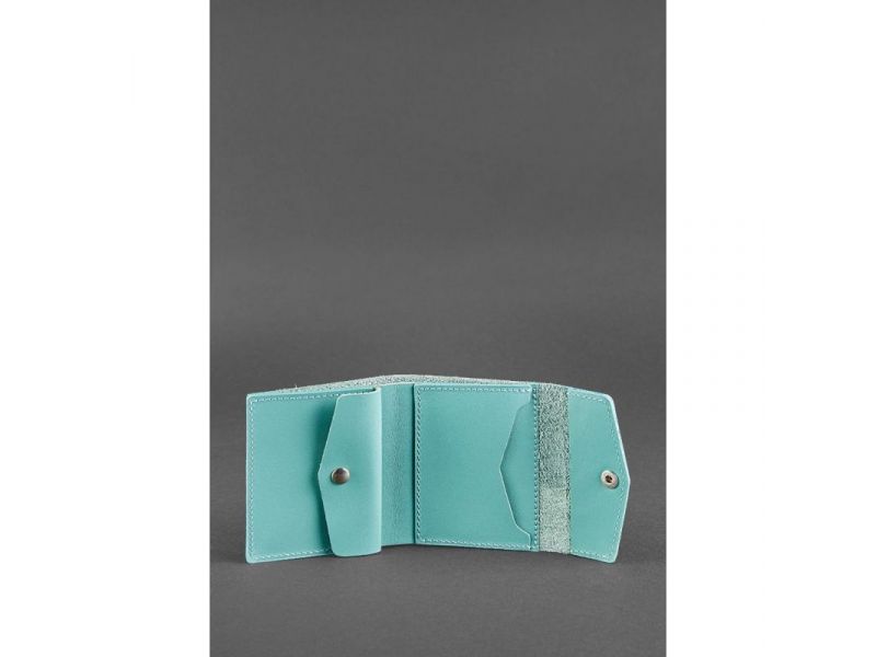 Женский кожаный кошелек 2.1 бирюзовый, фото 3