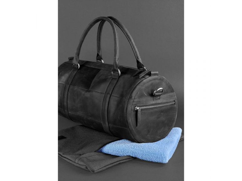 Кожаная сумка Harper черная Crazy Horse, фото 5