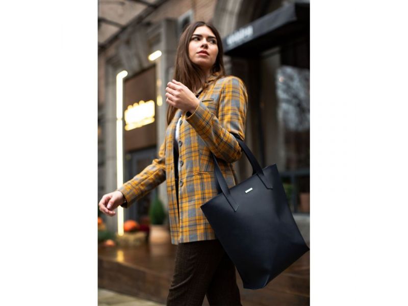 Кожаная женская сумка шоппер D.D. темно-синяя, фото 9