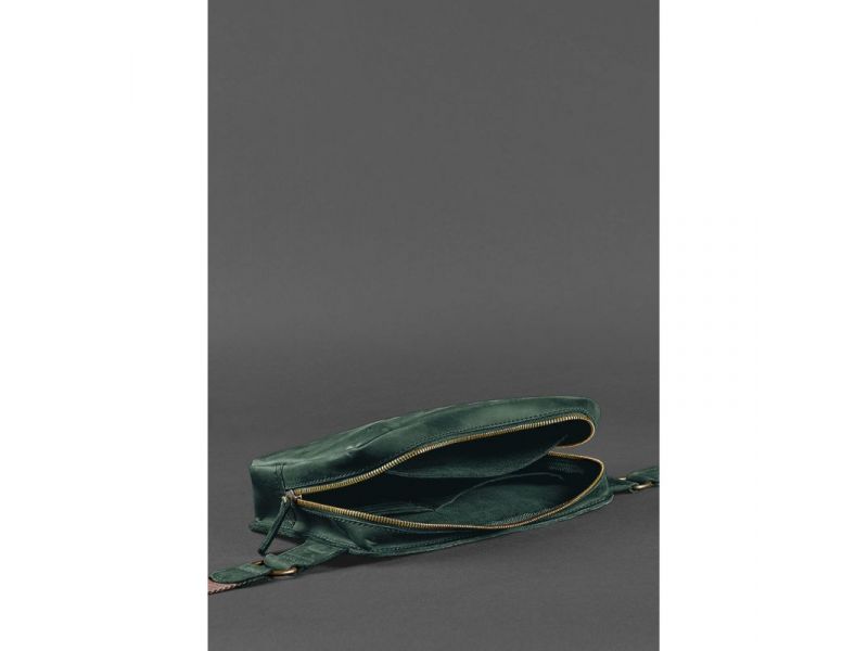 Кожаная поясная сумка Dropbag Maxi зеленая, фото 7