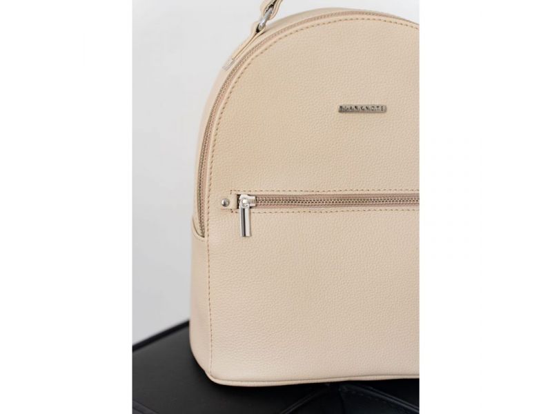 Кожаный женский мини-рюкзак Kylie светло-бежевый, фото 10