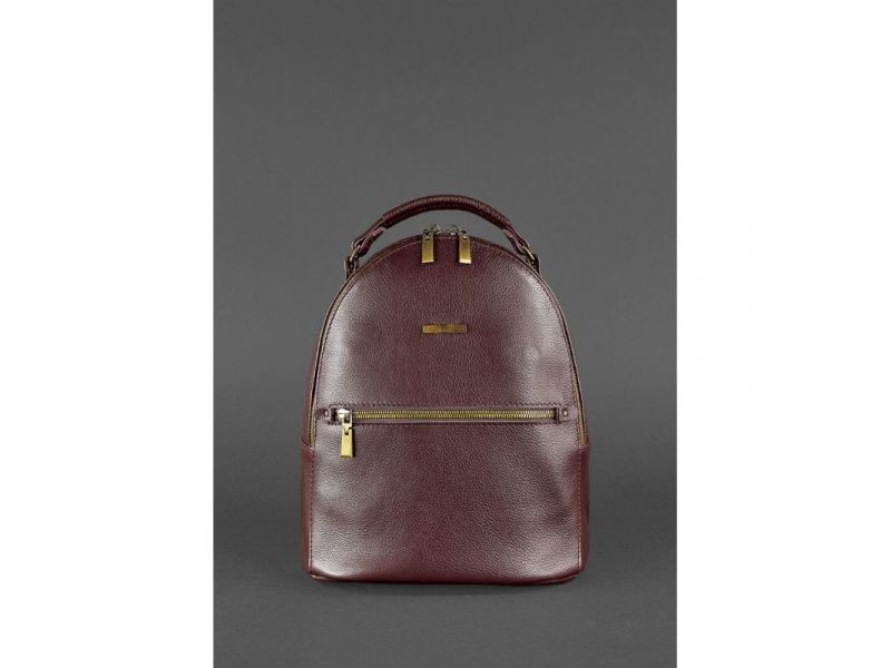 Кожаный женский мини-рюкзак Kylie Марсала, фото 2