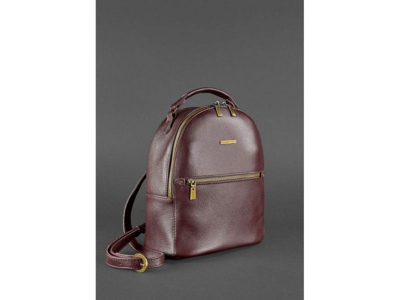 Кожаный женский мини-рюкзак Kylie Марсала, фото 3