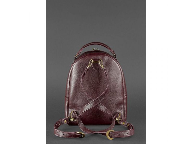 Кожаный женский мини-рюкзак Kylie Марсала, фото 4