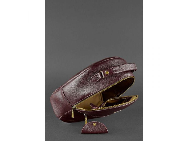 Кожаный женский мини-рюкзак Kylie Марсала, фото 5