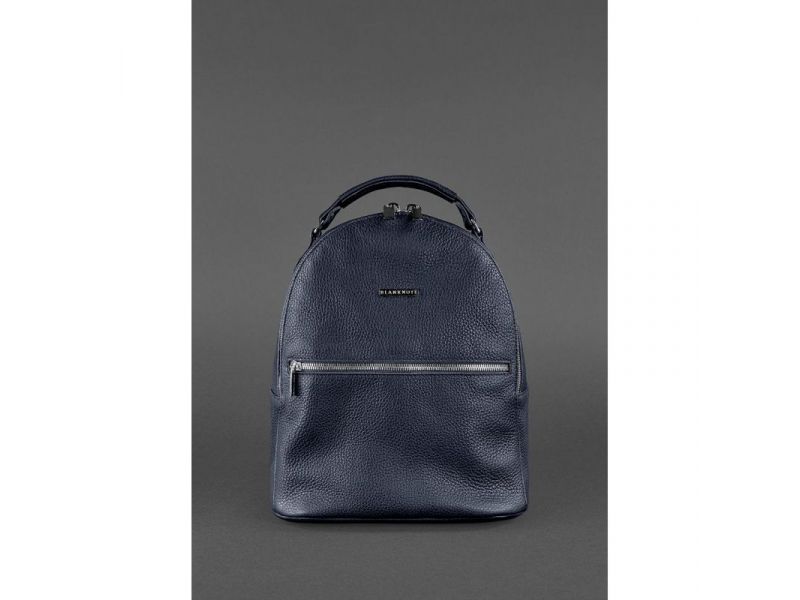 Кожаный женский Мини-рюкзак Kylie Синий, фото 2