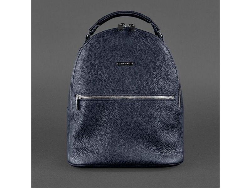 Кожаный женский Мини-рюкзак Kylie Синий, фото 7