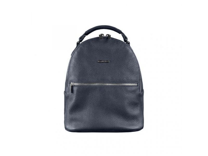 Кожаный женский Мини-рюкзак Kylie Синий, фото 8